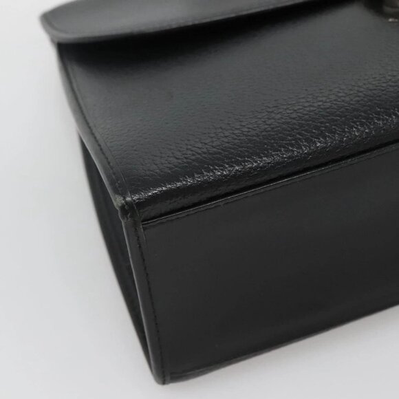 Burberrys Hand Bag Leather Black Silver Auth BA3309 - Picture 6 of 16